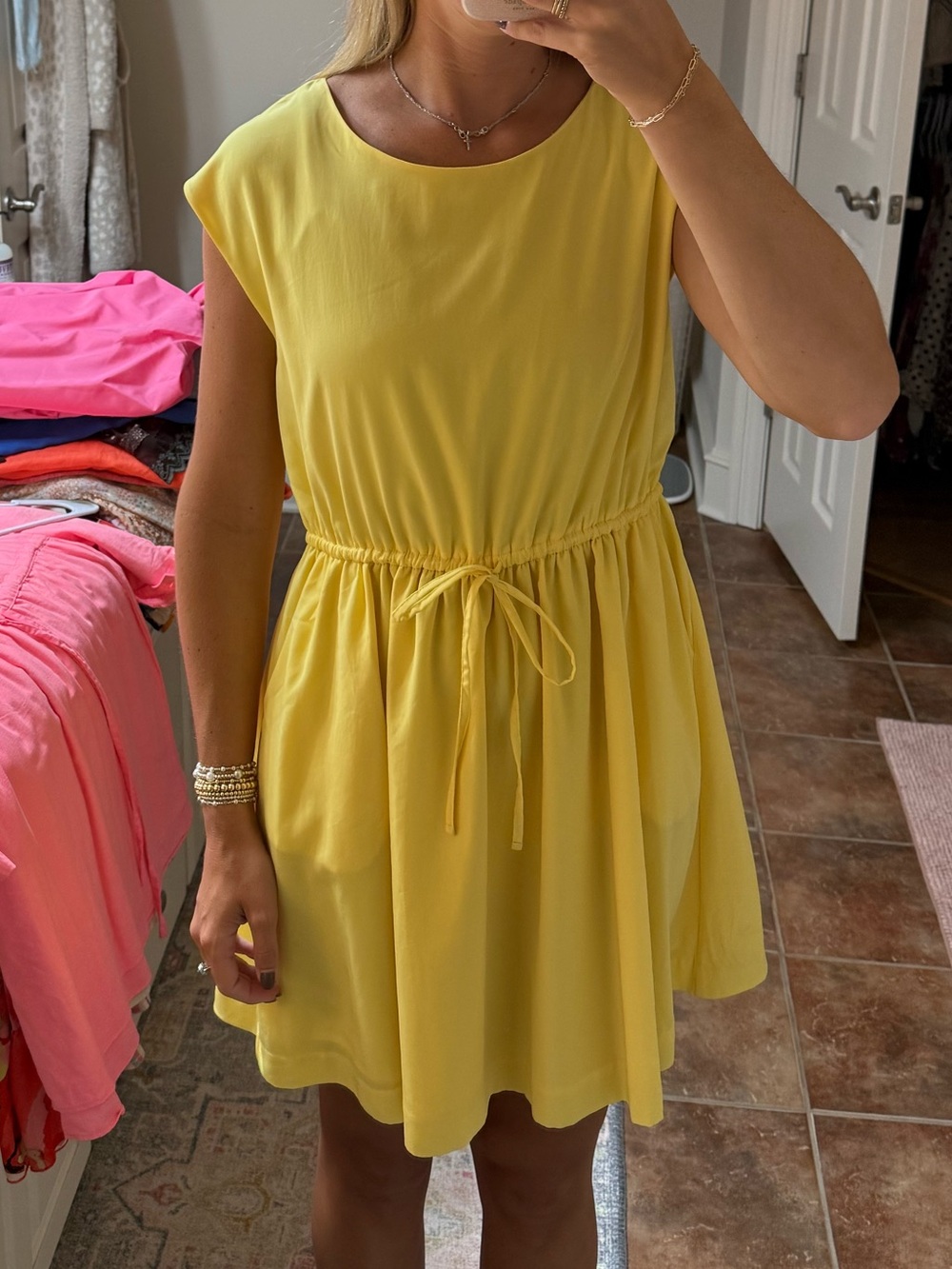 GAP Yellow Drawstring Waist Sundress